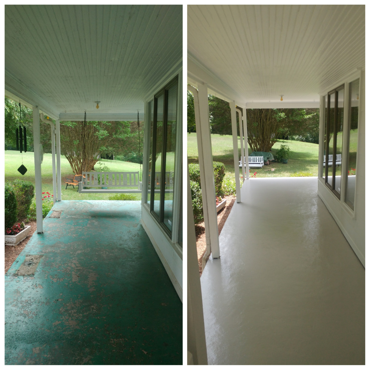 Exterior trim painting and porch in Colfax, NC